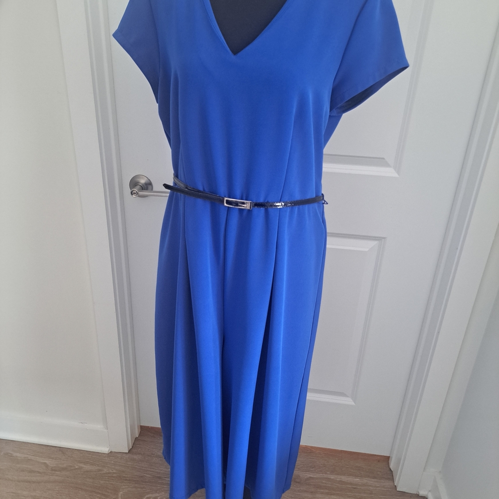 NY Collection Blue Wide Leg Jumpsuit